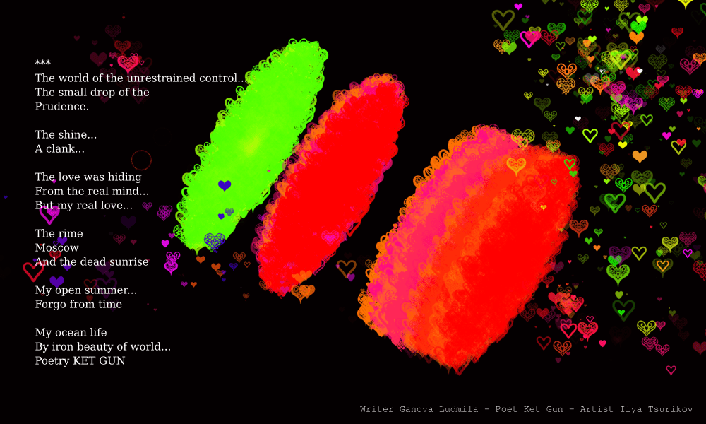 Writer Ganova Ludmila, Poet Ket Gun, Artist Ilya Tsurikov - Modern Art picture