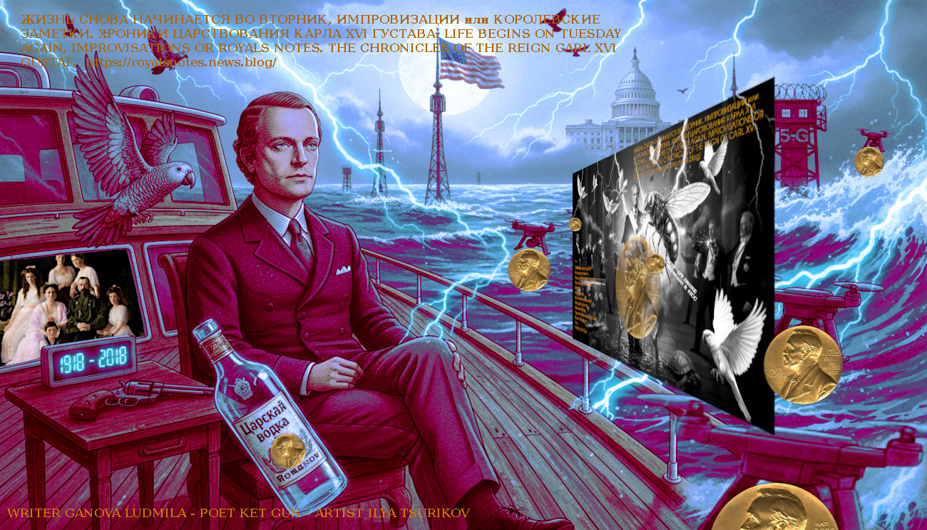 Modern Art Fantasy Carl XVI Gustaf Nobel Prize in Literature 2018 Romanovs Royal Family 1918and Writer Ganova Ludmila with Novel RUSSIAN MONARCHY-2010 Public letter / Artist Ilya Tsurikov & Поэт Ket Gun Modern Art Fantasy Collage Carl XVI Gustaf Nobel Prize in Literature 2018 and Writer Ganova Ludmila with Novel RUSSIAN MONARCHY-2010 Public letter / Artist Ilya Tsurikov & Поэт Ket Gun