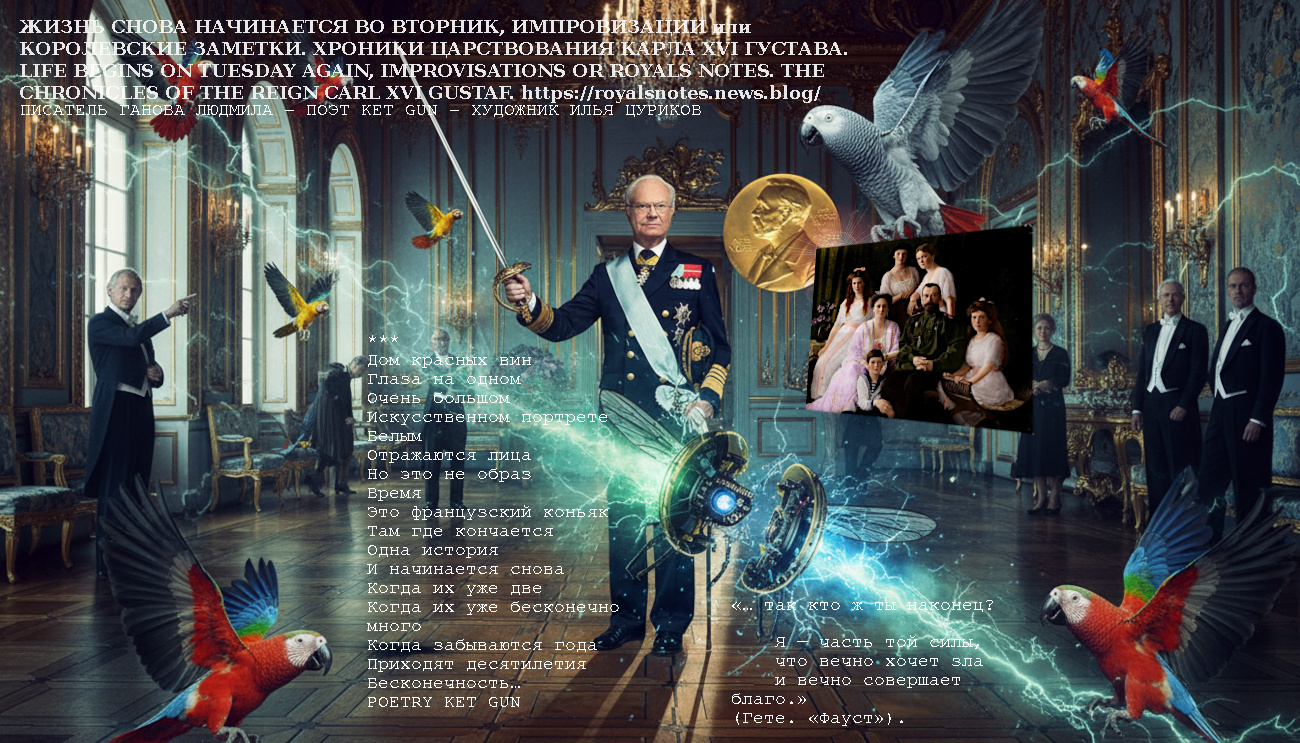 Modern Art Fantasy Carl XVI Gustaf Nobel Prize in Literature 2018 and Writer Ganova Ludmila with Novel RUSSIAN MONARCHY-2010 Public letter / Artist Ilya Tsurikov & Поэт Ket Gun Modern Art Fantasy Carl XVI Gustaf Nobel Prize in Literature 2018 and Writer Ganova Ludmila with Novel RUSSIAN MONARCHY-2010 / Artist Ilya Tsurikov & Поэт Ket Gun